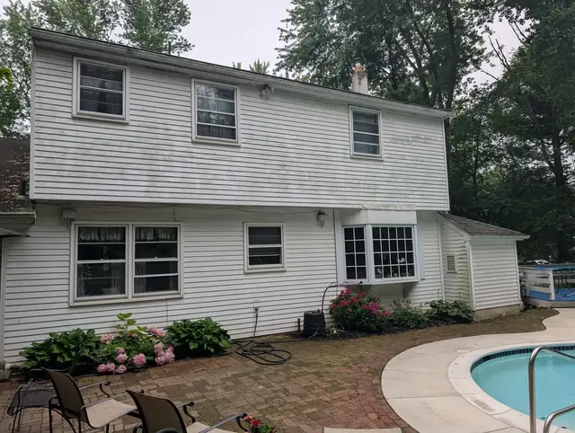 Whole-House Exterior Wash, before: that morning